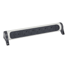 Legrand - Rallonge 6x2P+T Surface avec interrupteur sans cordon - blanc/gris foncé