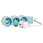 Legrand - Rallonge 3x2P+T avec cordon 1,5m 3G 1mm² - blanc/bleu