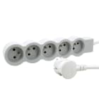 Legrand - Rallonge 5x2P+T avec cordon 1,5m 3G 1mm² - blanc/gris clair