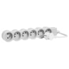 Legrand - Rallonge 6x2P+T avec cordon 1,5m 3G 1mm² - blanc/gris clair