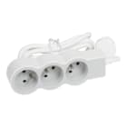 Legrand - Rallonge 3x2P+T avec cordon 3m 3G 1,5mm² - blanc/gris clair