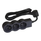 Legrand - Rallonge 3x2P+T avec cordon 3m 3G 1,5mm² - noir/gris foncé