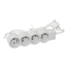 Legrand - Rallonge 4x2P+T avec cordon 3m 3G 1,5mm² - blanc/gris clair