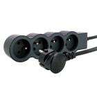 Legrand - Rallonge 4x2P+T avec cordon 3m 3G 1,5mm² - noir/gris foncé