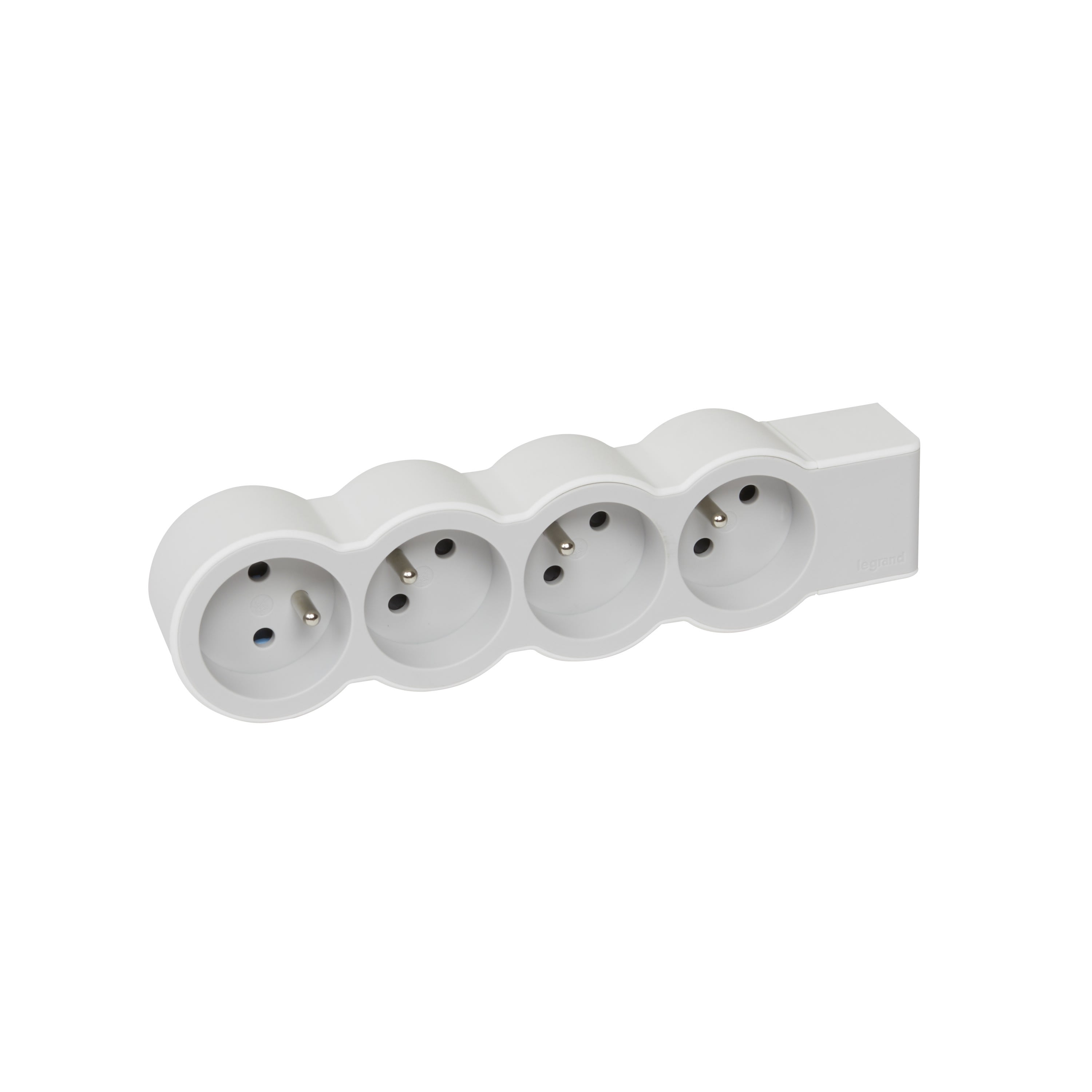 Rallonge extra-plate 4x2P+T a cabler - blanc-gris clair Legrand