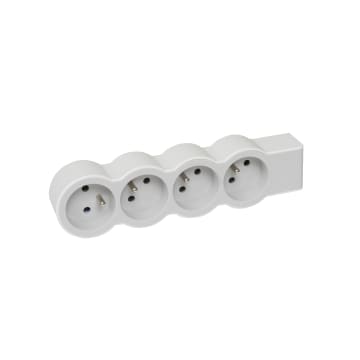 RALLONGE EXTRA-PLATE 3X2P+T A CABLER - BLANC/GRIS CLAIR