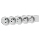 Legrand - Rallonge extra-plate 5x2P+T à câbler - blanc/gris clair