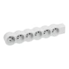Legrand - Rallonge extra-plate 6x2P+T à câbler - blanc/gris clair