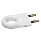 Legrand - Fiche plastique 2P 6A avec anneau d'extraction - blanc