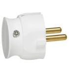 Legrand - Fiche plastique 2P 16A extra-plate à sortie latérale - blanc