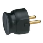 Legrand - Fiche plastique 2P 16A extra-plate à sortie latérale - noir