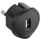 Legrand - Prise USB 5V 1,5A maximum avec fiche 2P 10A et encombrement reduit - noir