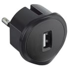 Legrand - Prise USB 5V 1,5A maximum avec fiche 2P 10A et encombrement réduit - noir