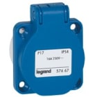 Legrand - Prise a encombrement reduit P17 a brochage domestique IP54 16A - 250V - bleu