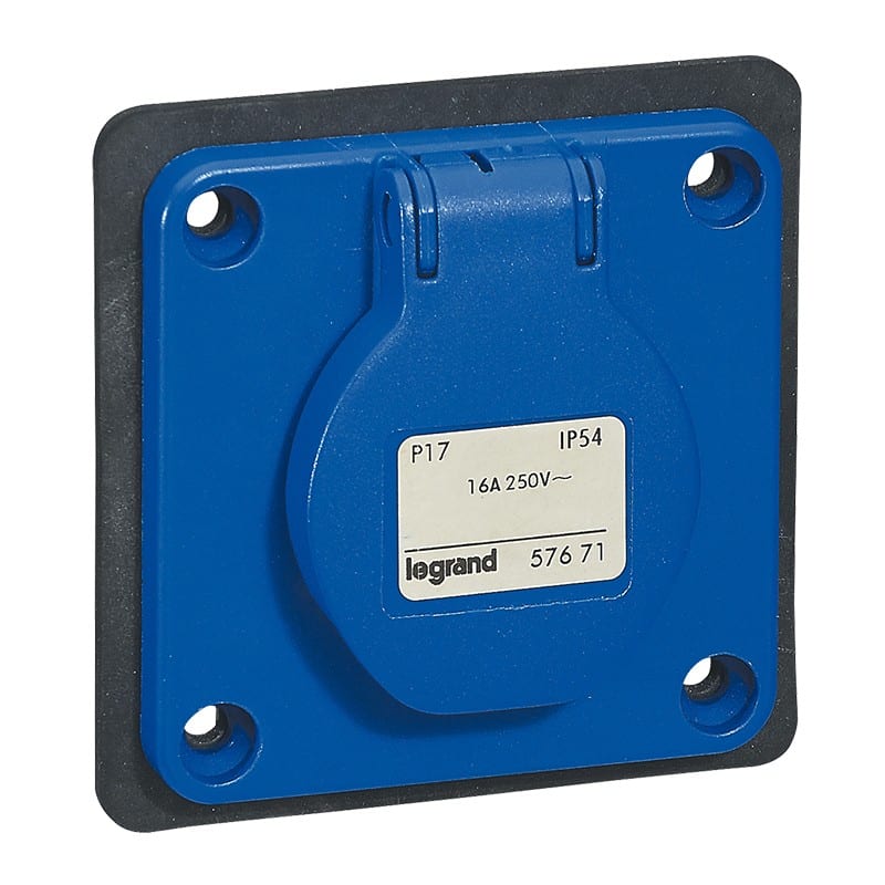 Legrand - Prise P17 à brochage domestique IP54 16A - 250V~ - 2P+T