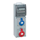 Legrand - Coffret 2 prises P17 IP44 - 1 prise 2P+T 16A , 1 prise 3P+T 16A et 1 disjoncteur