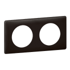 Legrand - Plaque Céliane Poudré 2 postes - finition Basalte