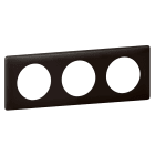 Legrand - Plaque Céliane Poudré 3 postes - finition Basalte