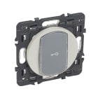 Legrand - Poussoir avec porte-étiquette Céliane avec enjoliveur blanc et support