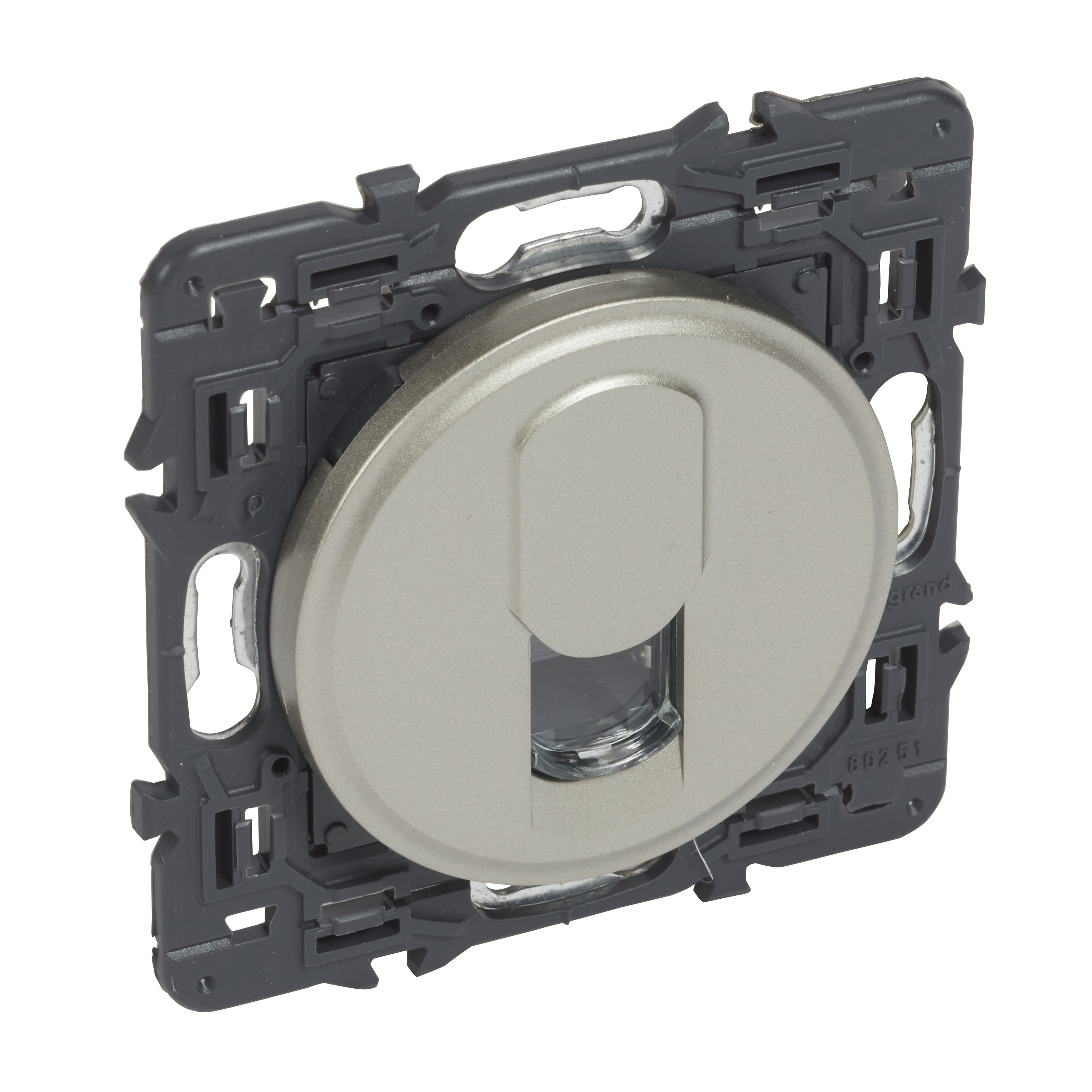Legrand - Prise RJ45 catégorie5e FTP Céliane avec enjoliveur titane et support