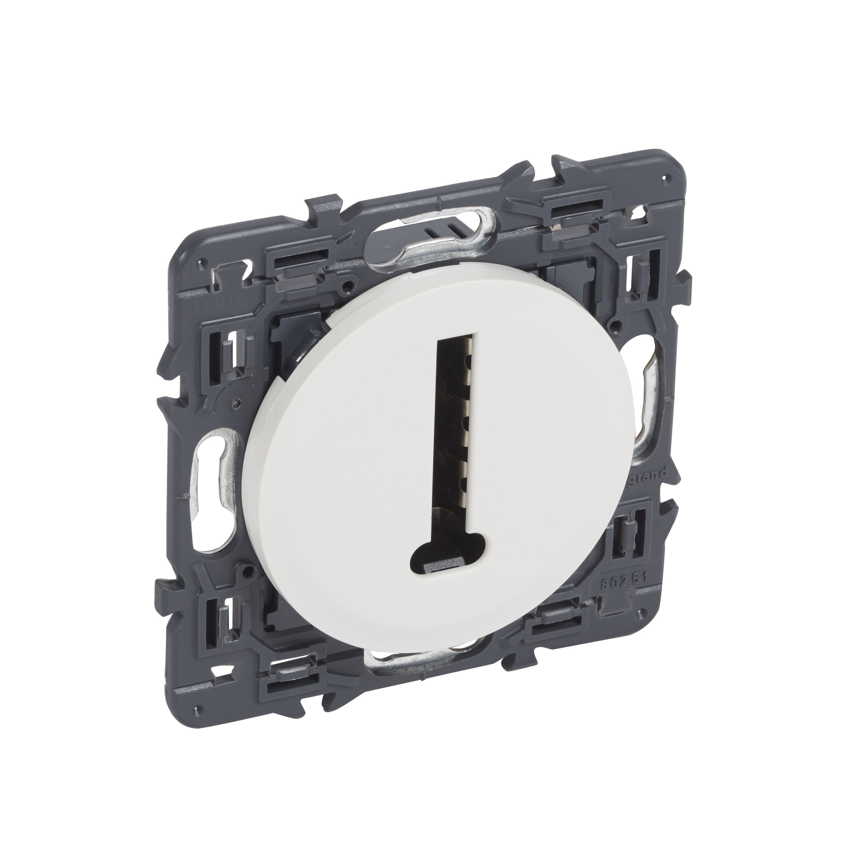 Legrand - Prise téléphone 8 contacts en T Céliane avec enjoliveur blanc et support