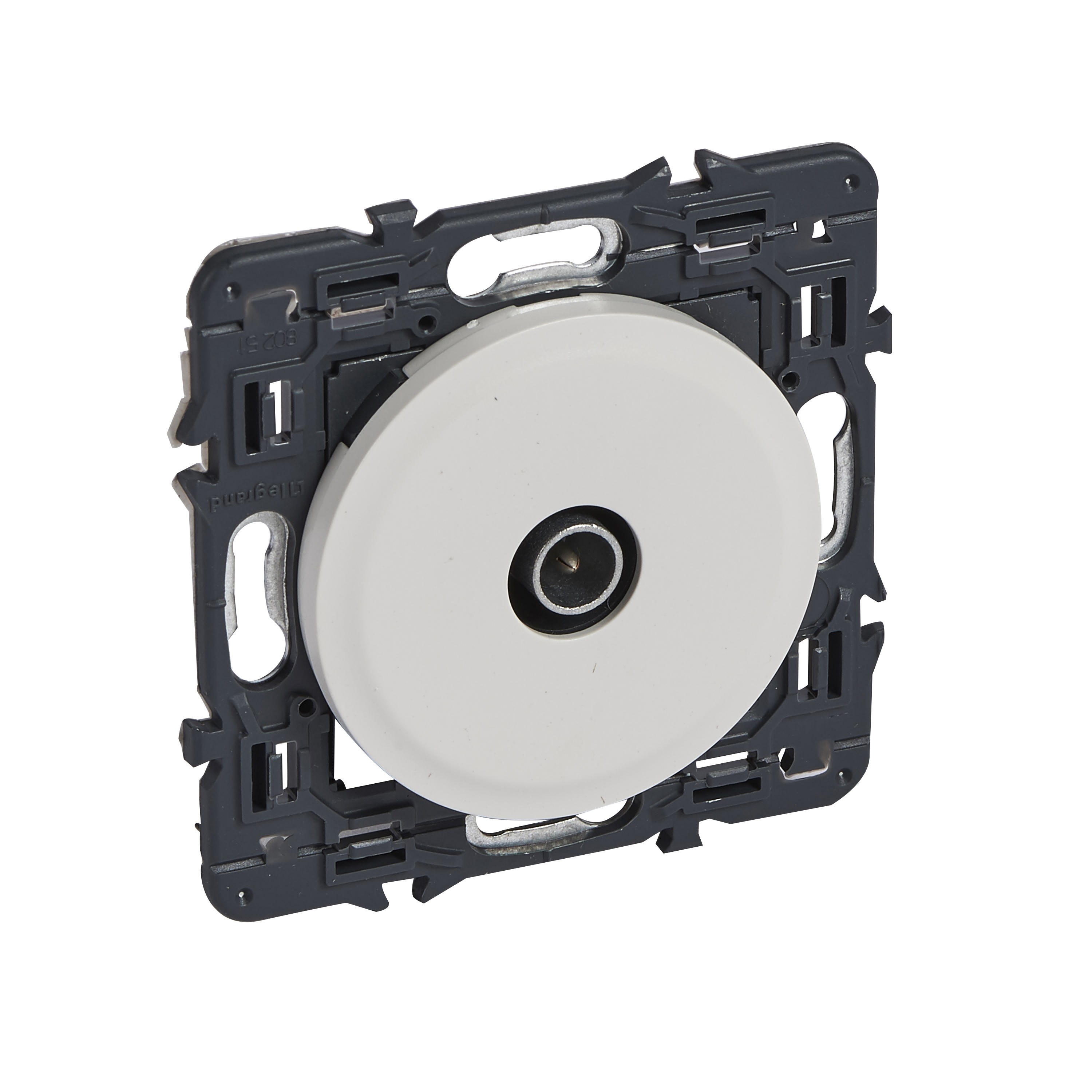 Legrand - Prise TV simple mâle Ø9,52mm Céliane avec enjoliveur blanc et support