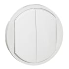 Legrand - Enjoliveur large Céliane double interrupteur, va-et-vient ou poussoir - blanc