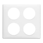 Legrand - Plaque Céliane Laqué 2x2 postes - finition Blanc