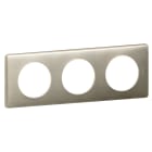 Legrand - Plaque Céliane Métal 3 postes - finition Titane