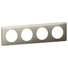 Legrand - Plaque Céliane Métal 4 postes - finition Titane
