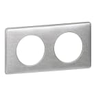Legrand - Plaque Celiane Metal 2 postes - finition Aluminium