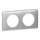 Legrand - Plaque de finition à clipser Céliane Métal 2 postes - Aluminium