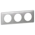 Legrand - Plaque Celiane Metal 3 postes - finition Aluminium