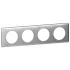 Legrand - Plaque Celiane Metal 4 postes - finition Aluminium