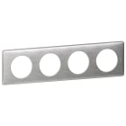 Legrand - Plaque Céliane Métal 4 postes - finition Aluminium