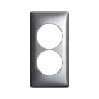 Legrand - Plaque Celiane Metal 2 postes pour renovation entraxe 57mm - finition Aluminium