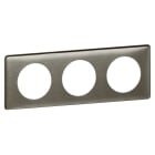 Legrand - Plaque Céliane Métal 3 postes - finition Tungstène