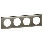 Legrand - Plaque Celiane Metal 4 postes - finition Tungstene
