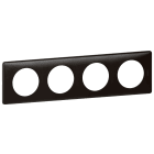 Legrand - Plaque Céliane Métal 4 postes - finition Carbone