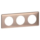 Legrand - Plaque Celiane Metal 3 postes - finition Copper