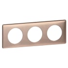 Legrand - Plaque Céliane Métal 3 postes - finition Copper