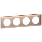 Legrand - Plaque de finition à clipser Céliane Métal 4 postes - Copper