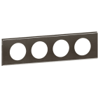 Legrand - Plaque Céliane Matières 4 postes - finition Black Nickel