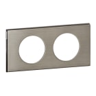 Legrand - Plaque de finition à clipser Céliane Matières 2 postes - Inox Brossé