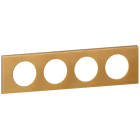 Legrand - Plaque Céliane Matières 4 postes - finition Bronze Doré