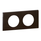 Legrand - Plaque Céliane Matières 2 postes - finition Teinté Wengué