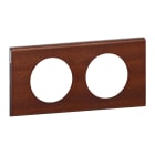 Legrand - Plaque Céliane Matières 2 postes - finition Acajou