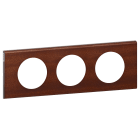 Legrand - Plaque Céliane Matières 3 postes - finition Acajou