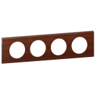Legrand - Plaque Céliane Matières 4 postes - finition Acajou