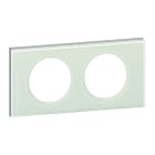 Legrand - Plaque de finition à clipser Céliane Matières 2 postes - Verre Kaolin